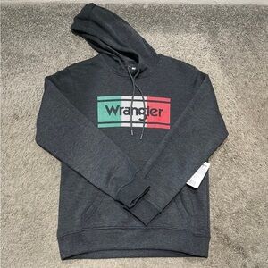 Wrangler Men's Charcoal Hoodie with Colorful Logo